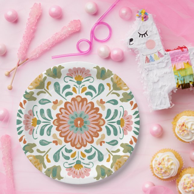 Mexical Talavera Final Fiesta Talavera Paper Plate (Party)