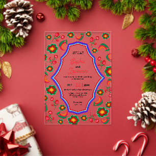 mexican acrylic wedding invitation