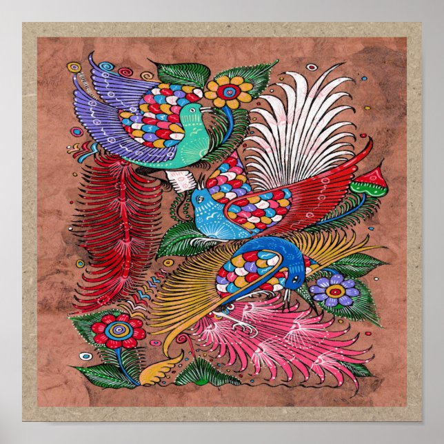 Mexican Amate Bark Painting 4 - Sweet Story Poster (Front)