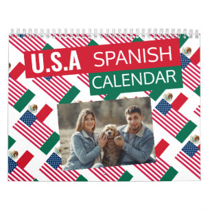 Mexican American 2025 Spanish Calendar Add Photo