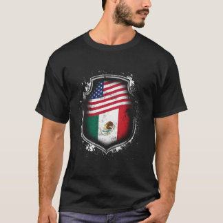 Mexican American Flags Of Mexico And America T-Shirt