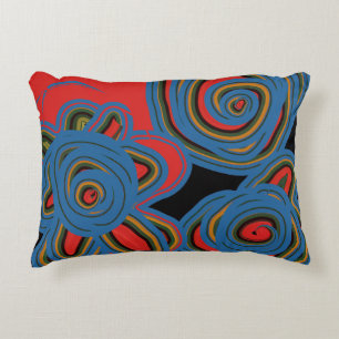 Mexican American Floral Swirl Design Accent Pillow