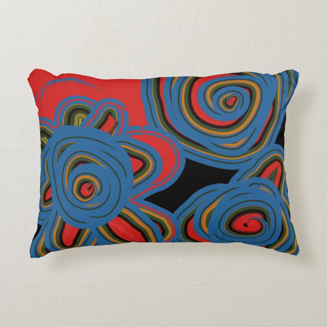 Mexican American Floral Swirl Design  Accent Pillow (Front)