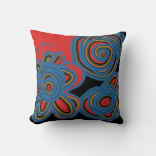Mexican American Floral Swirl Design Throw Pillow