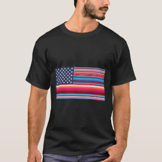Mexican-American Pride Serape USA Flag T-Shirt