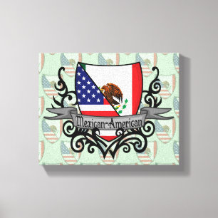 Mexican-American Shield Flag Canvas Print