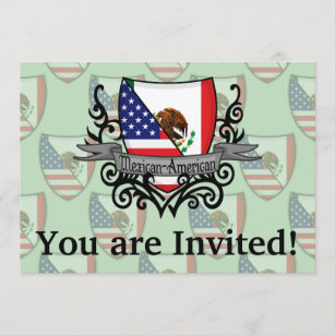 Mexican-American Shield Flag Invitation