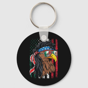 Mexican American Shirt Mexico Usa Flag July 4th Me Keychain