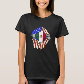 Mexican American USA Flag Mexico Mexican Pride Mex T-Shirt
