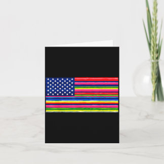 Mexican american usa flag serape cinco de mayo for card
