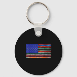 Mexican american usa flag serape cinco de mayo for keychain