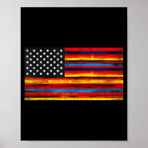 Mexican american usa flag serape cinco de mayo for poster