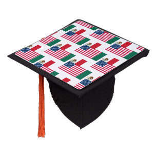 Mexican and American Flag Graduation Tassel Topper