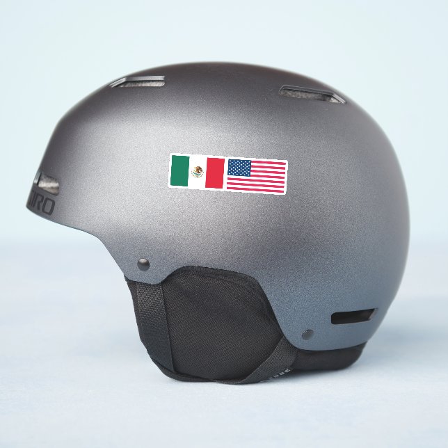 Mexican and American flags Side by Side  (Helmet Side)