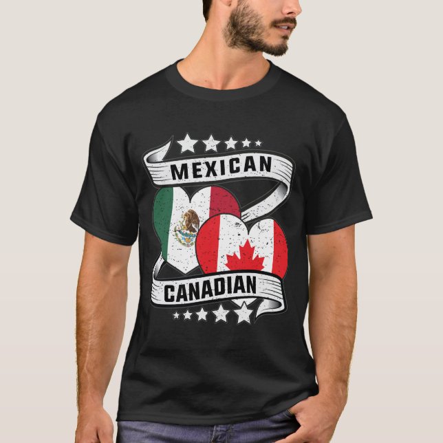Mexican And Canadian Flag T-Shirt (Front)