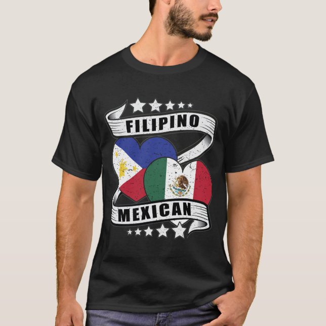 Mexican And Filipino Flag  T-Shirt (Front)