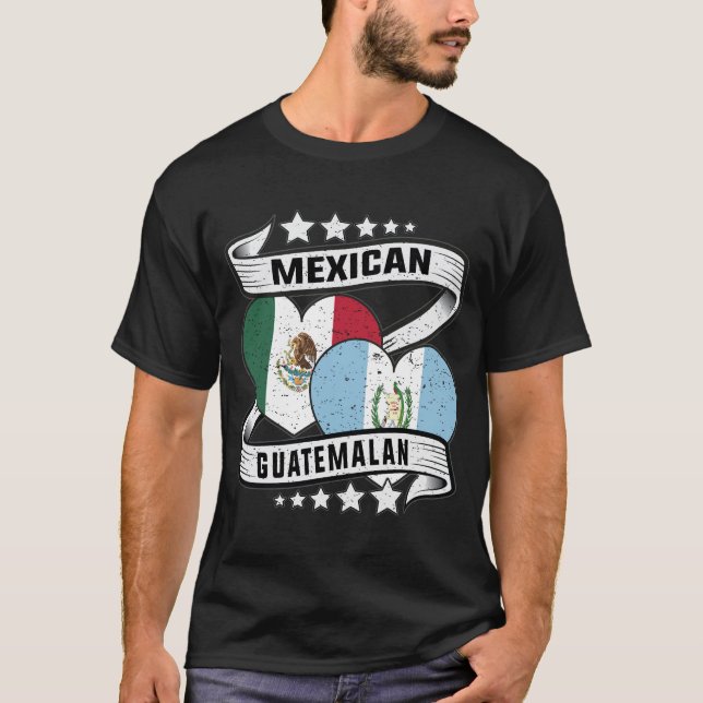 Mexican And Guatemalan Flag T-Shirt (Front)