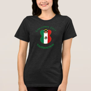 Mexican Angel Christmas Flag Personalized Women's Tri-Blend Shirt