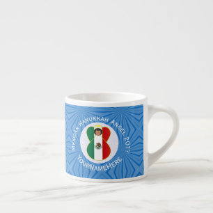 Mexican Angel Hanukkah Flag Personalized Espresso Cup