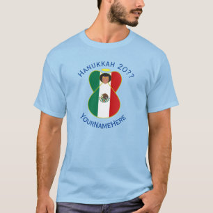 Mexican Angel Hanukkah Flag Personalized Men's  T-Shirt
