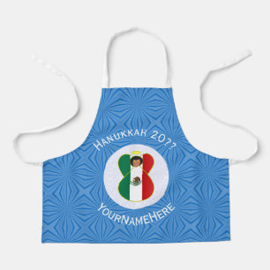 Mexican Angel Hanukkah Flag Personalized Small Apron