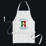 Mexican Angel Hanukkah Flag Personalized  Standard Apron<br><div class="desc">Apron for Hanukkah shows an angel dressed in the Mexican flag. Above,  on blue letters,  add a holiday or occasion and a year in blue letters. Below,  also in blue letters,  is a place for a name. Great for holiday entertaining.</div>