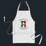 Mexican Angel Hanukkah Flag Personalized  Standard Apron<br><div class="desc">Apron for Hanukkah shows an angel dressed in the Mexican flag. Above,  on blue letters,  add a holiday or occasion and a year in blue letters. Below,  also in blue letters,  is a place for a name. Great for holiday entertaining.</div>