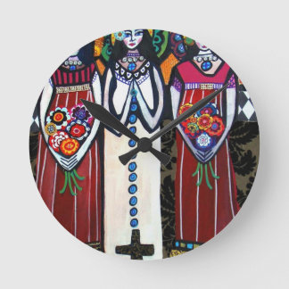 Mexican Angels Round Clock