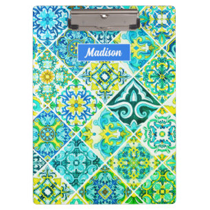 Mexican aqua mint Sicilian Mediterranean tiles Clipboard