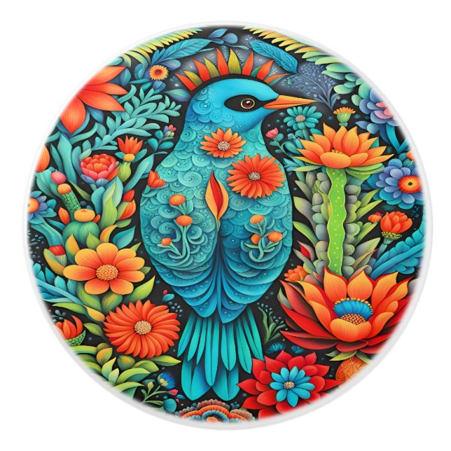 Mexican Art  Ceramic Knob (Front)