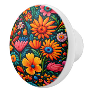 Mexican Art Ceramic Knob