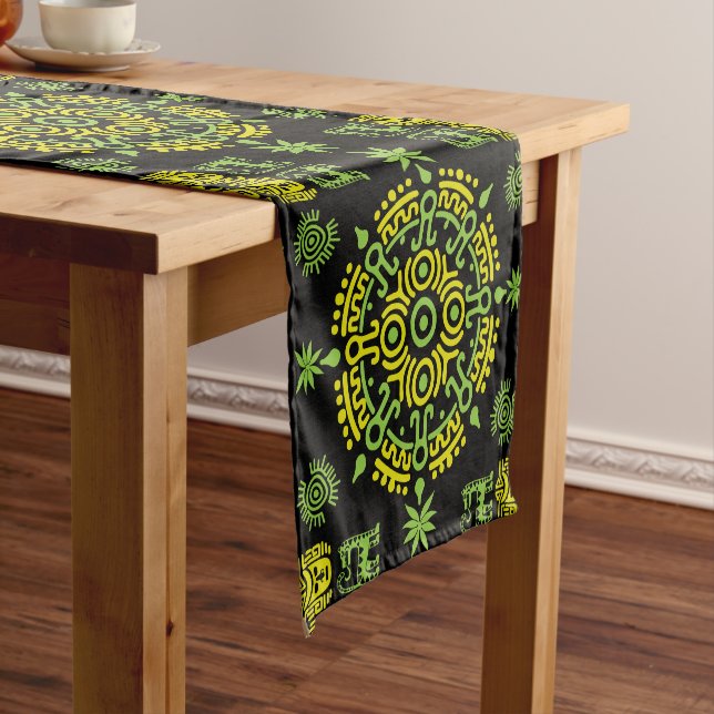 Mexican Aztec Art Home Decor Short Table Runner (In Situ)