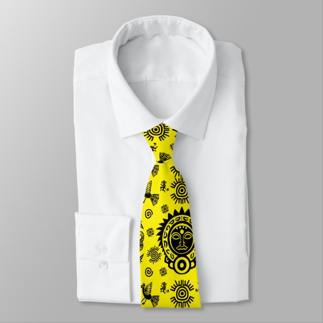 Mexican Aztec Art Home Decor Tie (Tied)