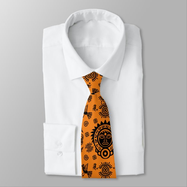 Mexican Aztec Art Home Decor Tie (Tied)