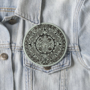 Mexican Aztec Sun Stone Mayan Calendar 1 4 Inch Round Button