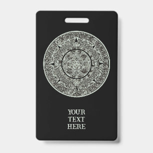 Mexican Aztec Sun Stone Mayan Calendar 1 Badge