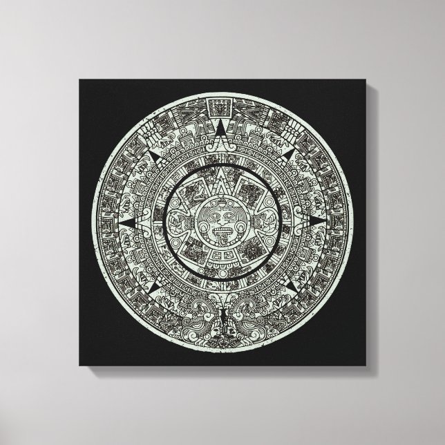 Mexican Aztec Sun Stone Mayan Calendar 1 Canvas Print (Front)