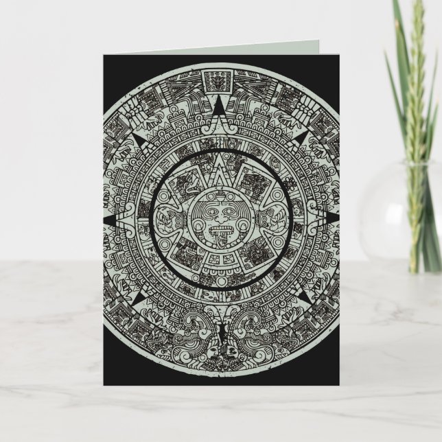 Mexican Aztec Sun Stone Mayan Calendar 1 Card (Front)