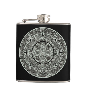 Mexican Aztec Sun Stone Mayan Calendar 1 Hip Flask