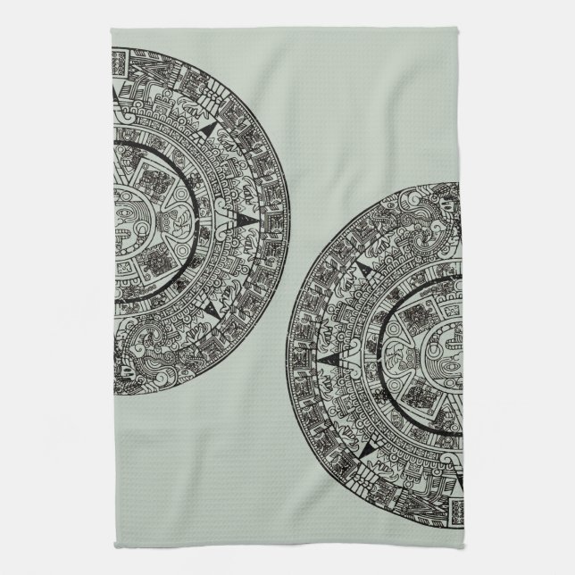 Mexican Aztec Sun Stone Mayan Calendar 1 Kitchen Towel (Vertical)