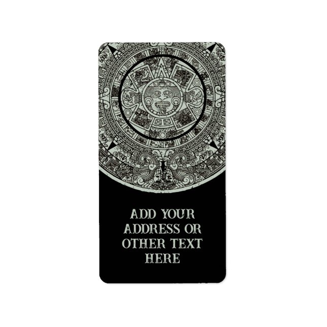 Mexican Aztec Sun Stone Mayan Calendar 1 Label (Front)