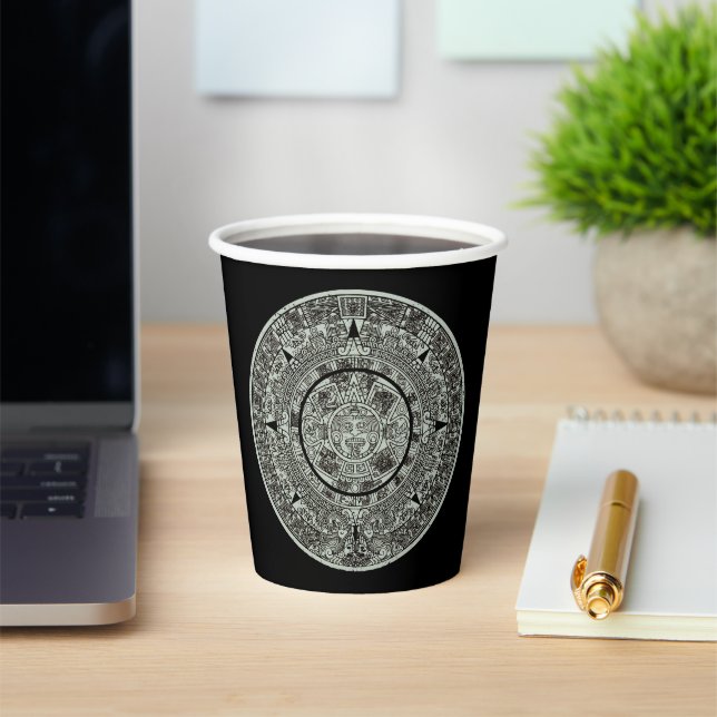 Mexican Aztec Sun Stone Mayan Calendar 1 Paper Cups (Insitu)