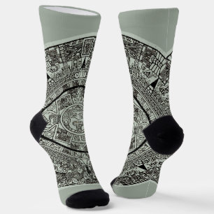 Mexican Aztec Sun Stone Mayan Calendar 1 Socks