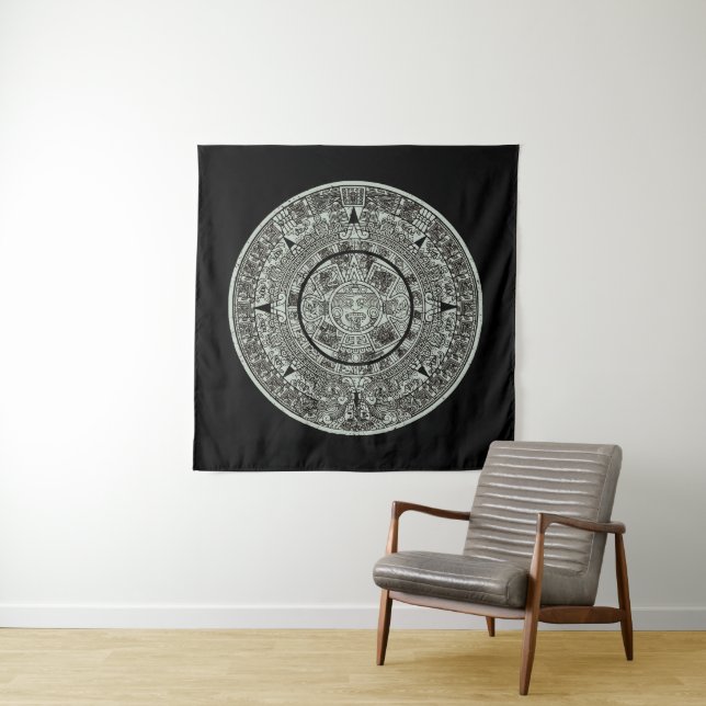 Mexican Aztec Sun Stone Mayan Calendar 1 Tapestry (In Situ)