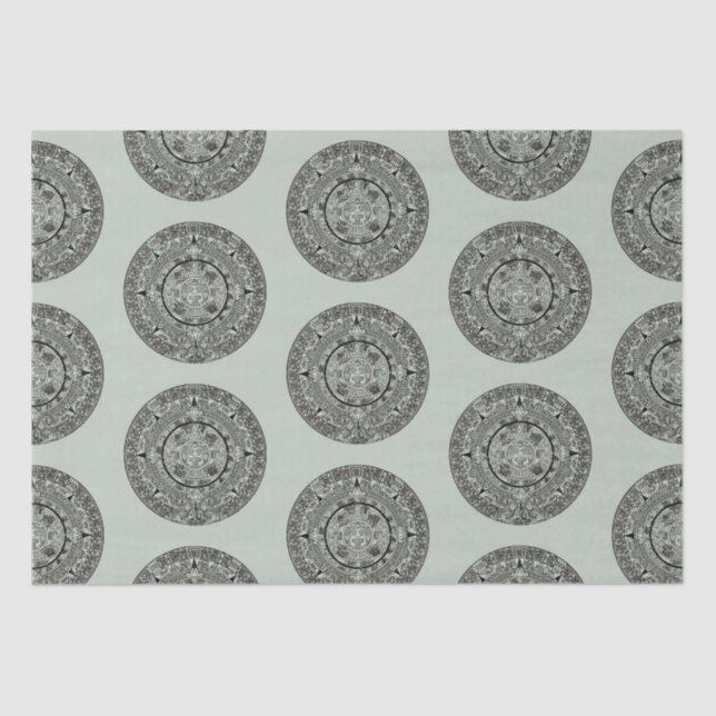 Mexican Aztec Sun Stone Mayan Calendar 1 Tissue Paper (Front)