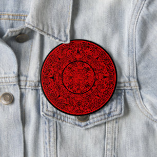 Mexican Aztec Sun Stone Mayan Calendar 2 4 Inch Round Button