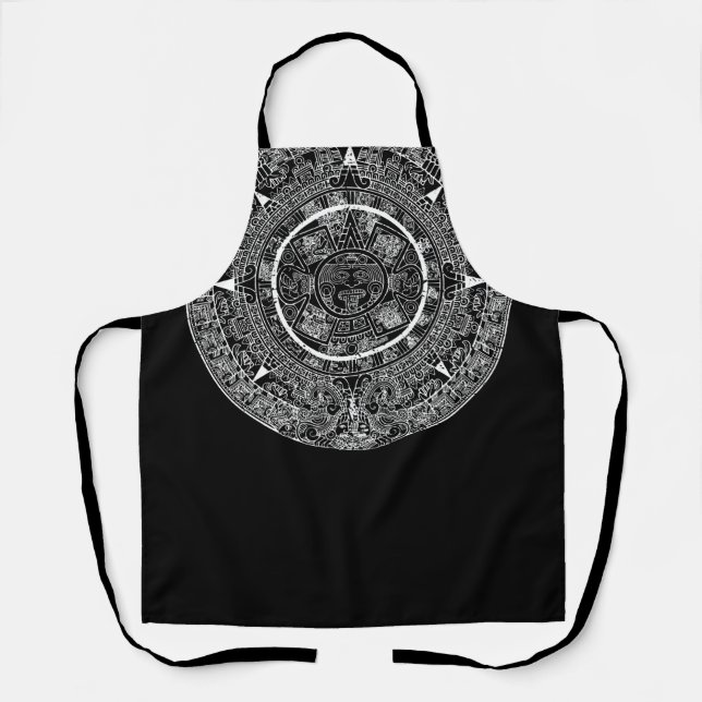 Mexican Aztec Sun Stone Mayan Calendar 3 Apron (Front)