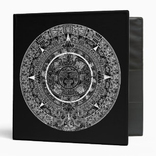 Mexican Aztec Sun Stone Mayan Calendar 3 Binder