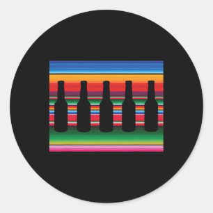 Mexican Blanket Beer T Shirt Serape Funny Beer Shi Classic Round Sticker