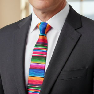 Mexican Blanket Fiesta Stripes Colourful Sarape Tie